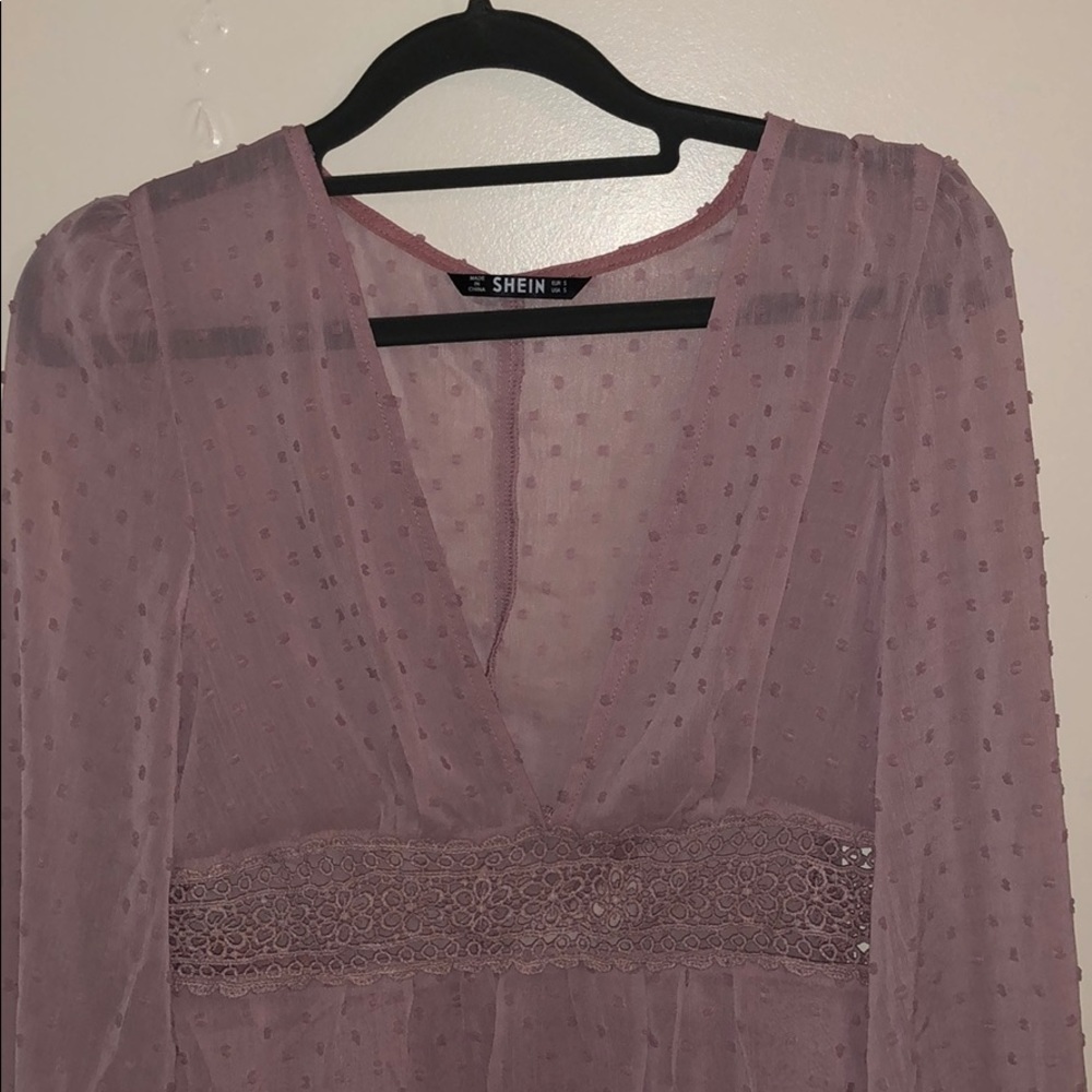 quarter sleeve light pink dress